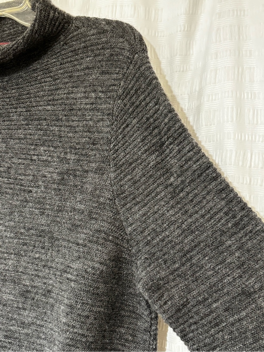 BEYOND THREADS Ribbed Cowlneck Pullover Sweater Gray Sz Large - Picture 6 of 9